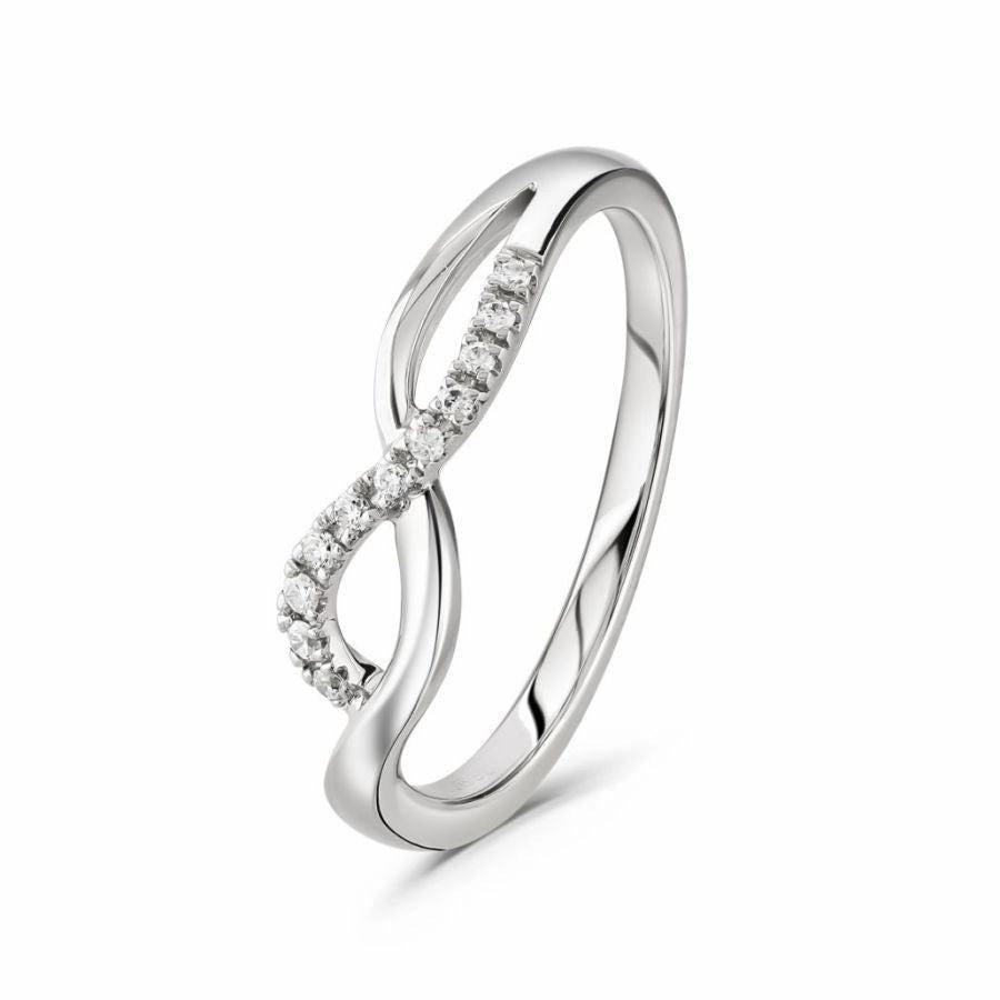 9ct White Gold 11dia Fcy X/O texture-diamond  
