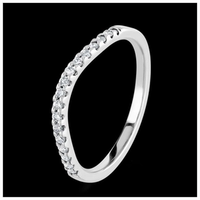 9ct White Gold  17dia Clw Set Crved texture-diamond  