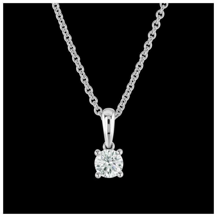 9ct White Gold 1dia-Pend-N.Chn texture-diamond  