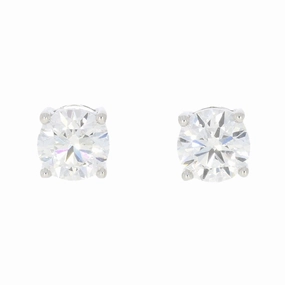 9ct White Gold 2.00cts Lab Grown Diamonds Solitaire Stud Earrings ear-earrings  