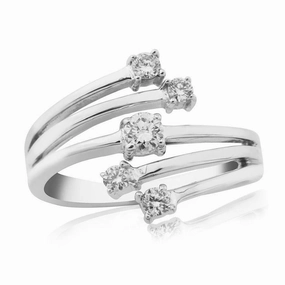 9ct White Gold 5dia Dress Ring texture-diamond  