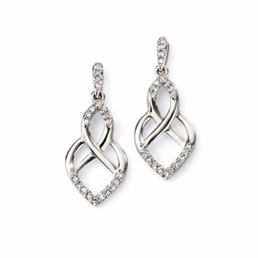 9ct White Gold Dia Openwork Drop texture-diamond  