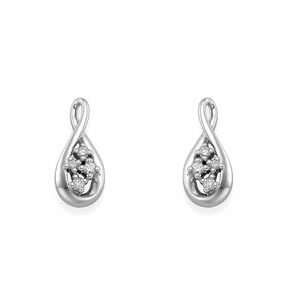 9ct White Gold Diamond Drop Earrings texture-diamond  
