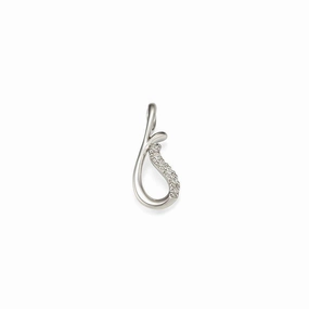 9ct White Gold Diamond Set Fancy Loop Pendant texture-diamond  