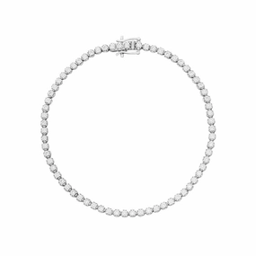 9ct white gold Diamond tennis bracelet texture-diamond  
