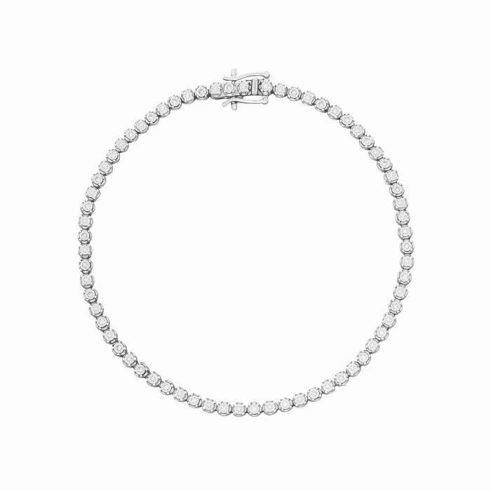 9ct white gold Diamond tennis bracelet texture-diamond  