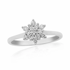 9ct White Gold Round Brilliant Cut Diamond Cluster Ring texture-diamond  