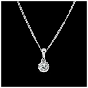 9ct White Gold Single Diamond Illusion Set Pendant texture-diamond  