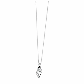9ct White Gold Solitaire Diamond Twist Pendant texture-diamond  