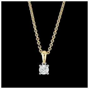 9ct yellow and white gold 1dia-Pend   Chn texture-diamond  