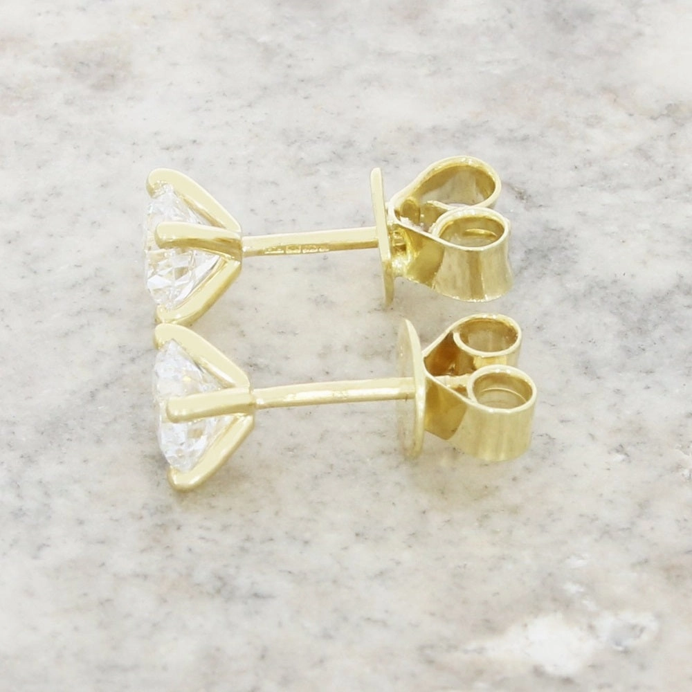 9ct Yellow Gold 1.00cts Lab Grown Brilliant Cut Diamond Stud Earrings