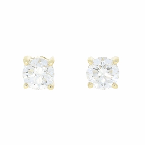 9ct Yellow Gold 1.05cts Lab Created Brilliant Cut Diamond Solitaire Stud Earrings ear-earrings  