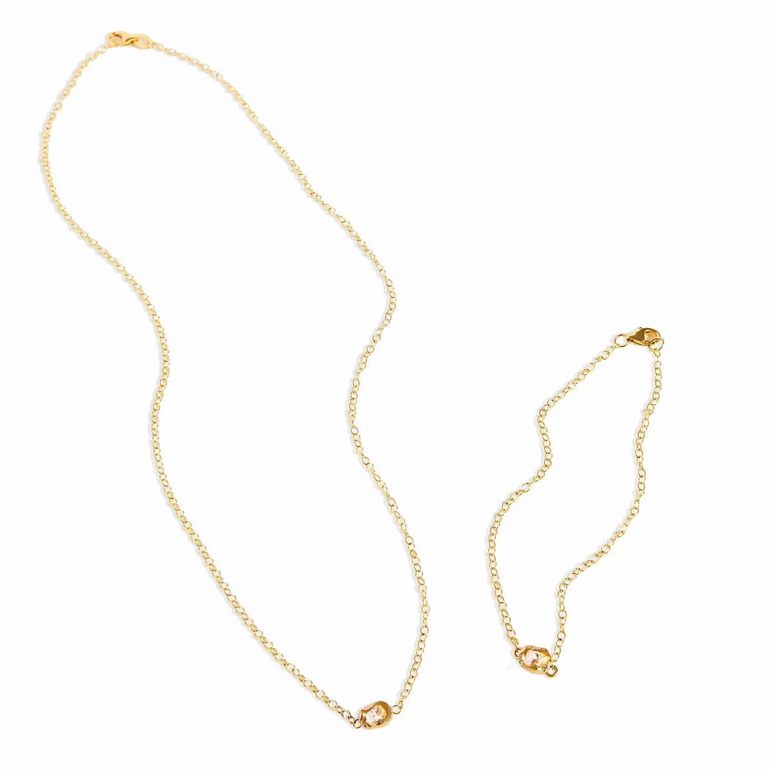 9K Gold Necklace w. Ocean Diamond