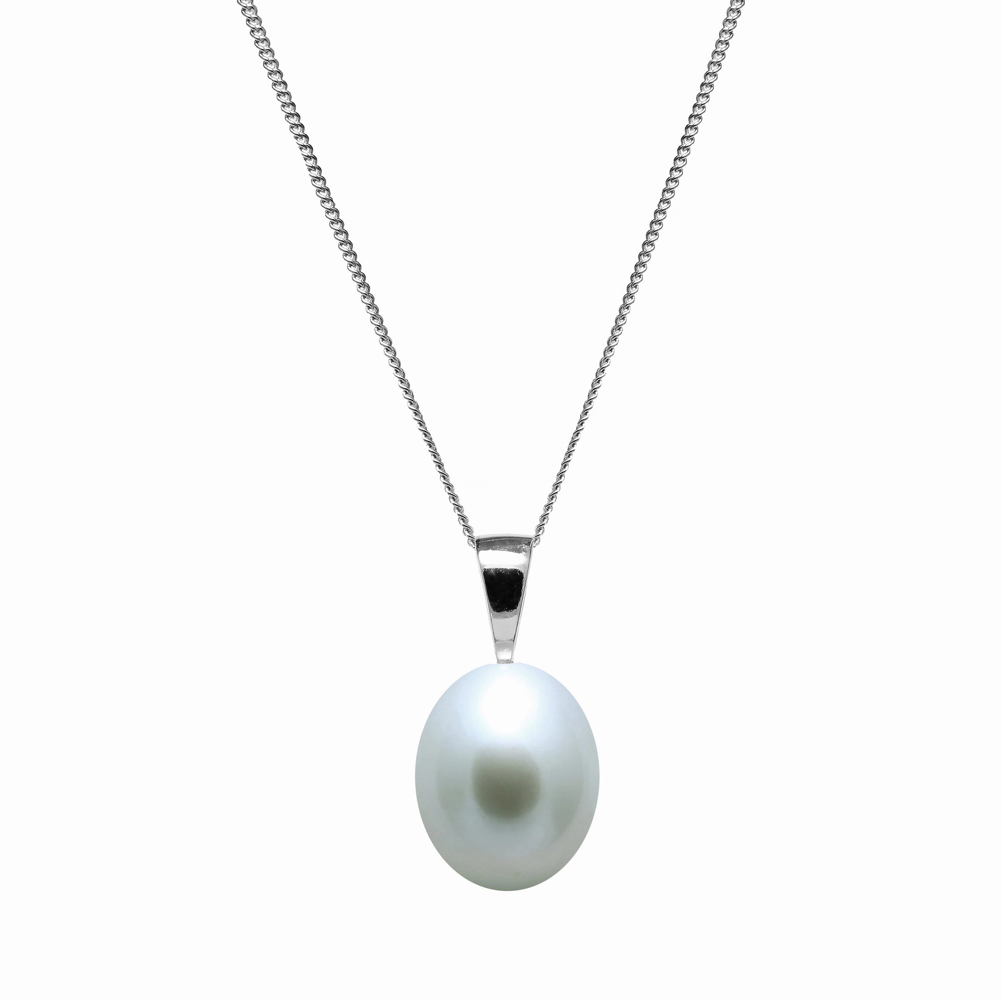 9mm Teardrop Grey Freshwater Pearl Sterling Silver Pendant texture-pearl  
