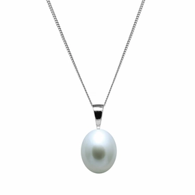 9mm Teardrop Grey Freshwater Pearl Sterling Silver Pendant texture-pearl  