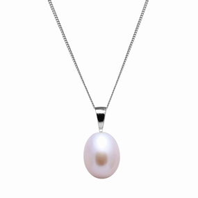 9mm Teardrop Pink Freshwater Pearl Sterling Silver Pendant texture-pearl  