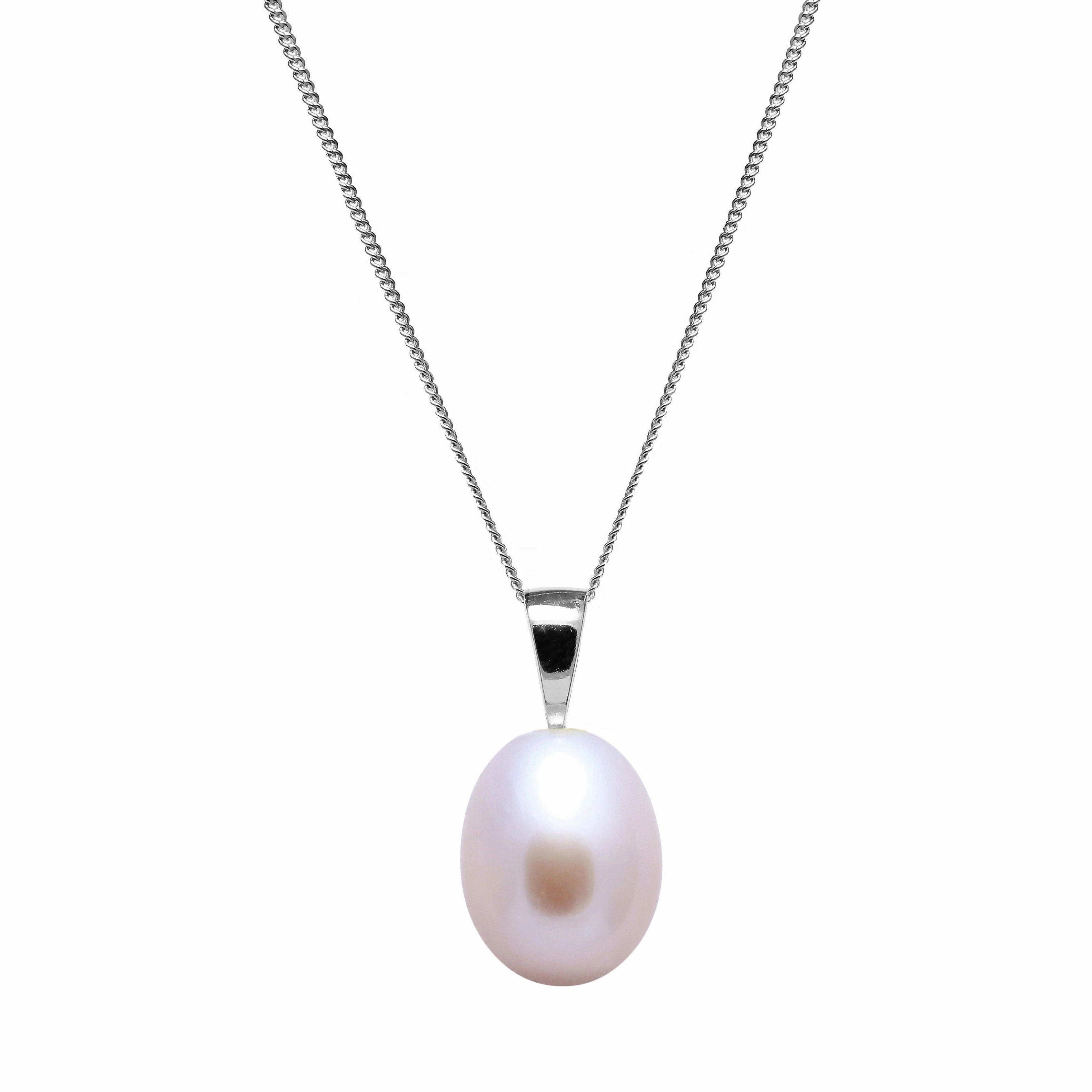 9mm Teardrop Pink Freshwater Pearl Sterling Silver Pendant texture-pearl  
