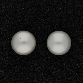 9mm White/Grey Fresh Water Pearl 9ct Stud Earrings texture-pearl  