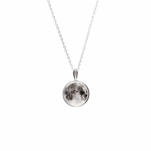 [925 Silver] WHITE MOON Necklace