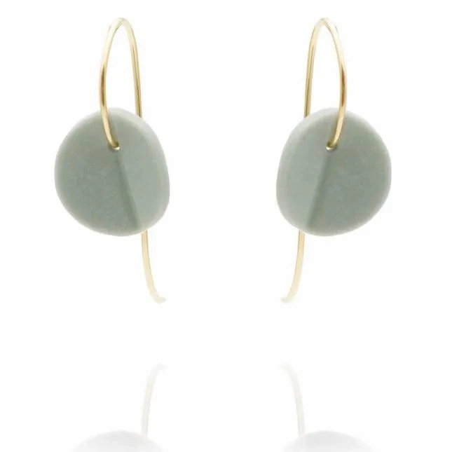 &quot;Eucalyptus&quot; Small Porcelain Earrings