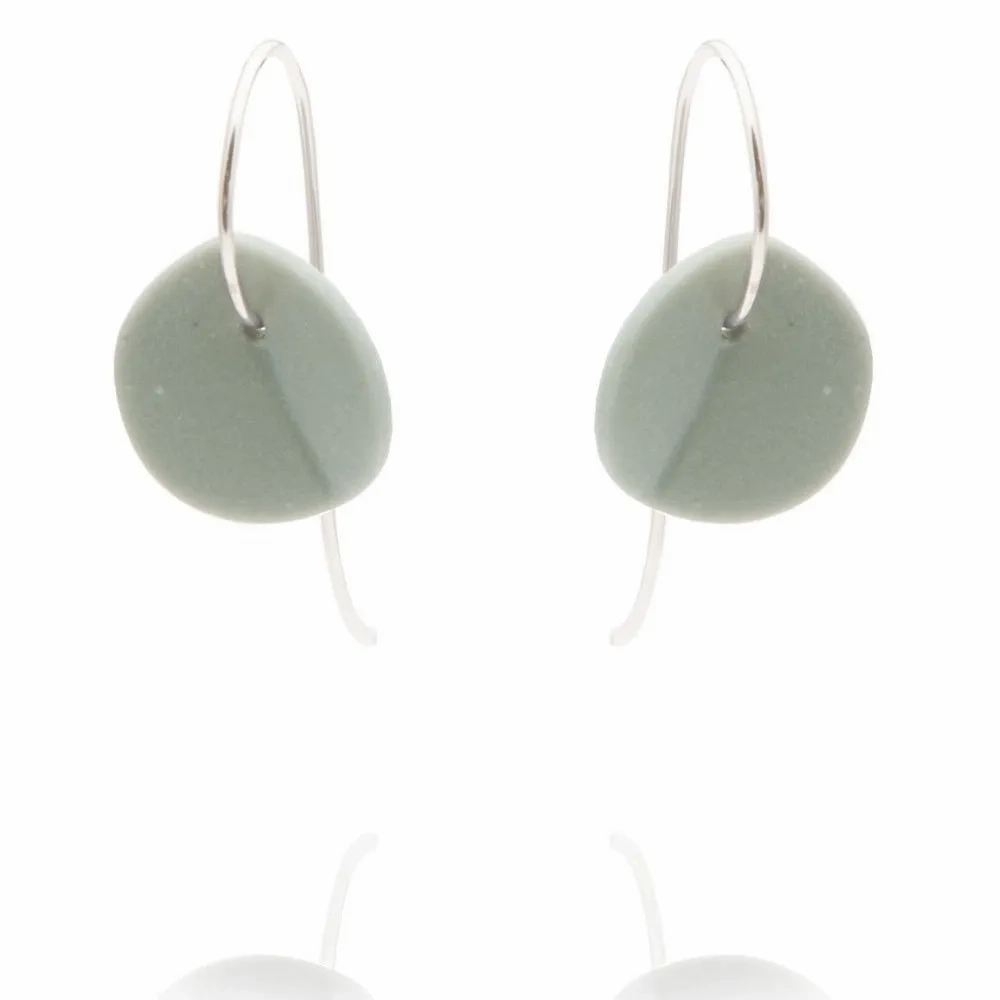 &quot;Eucalyptus&quot; Small Porcelain Earrings