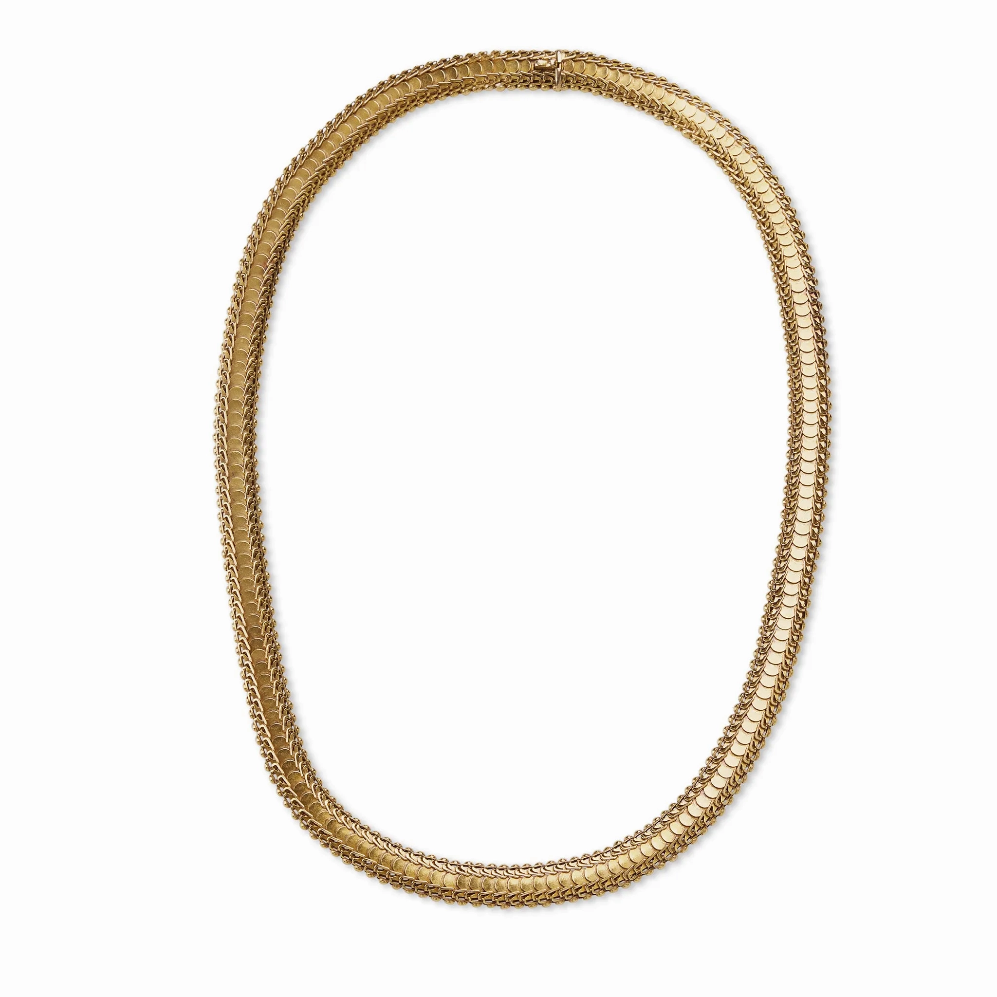 &quot;Knitted&quot; Victorian 18K Gold Chain Necklace