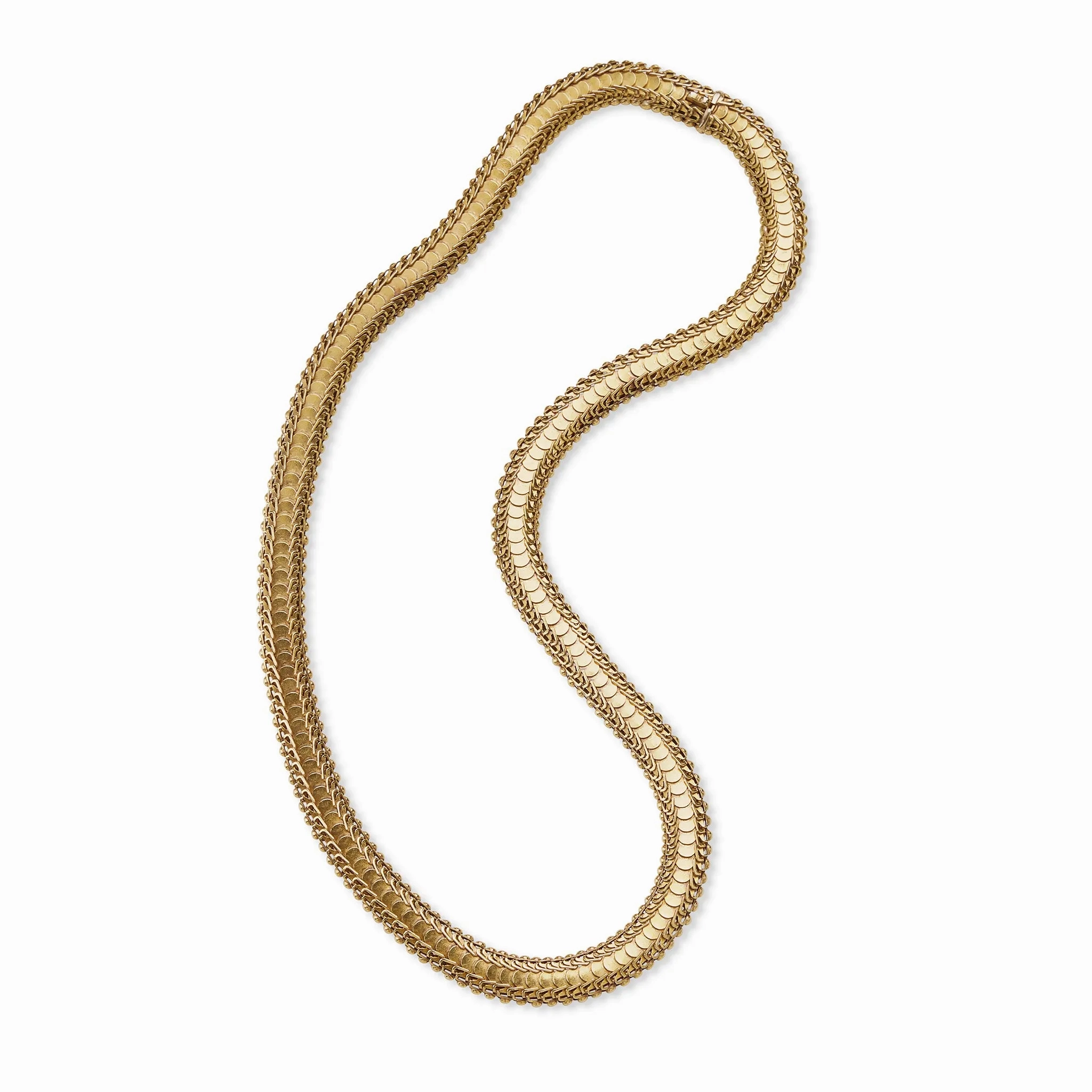 &quot;Knitted&quot; Victorian 18K Gold Chain Necklace