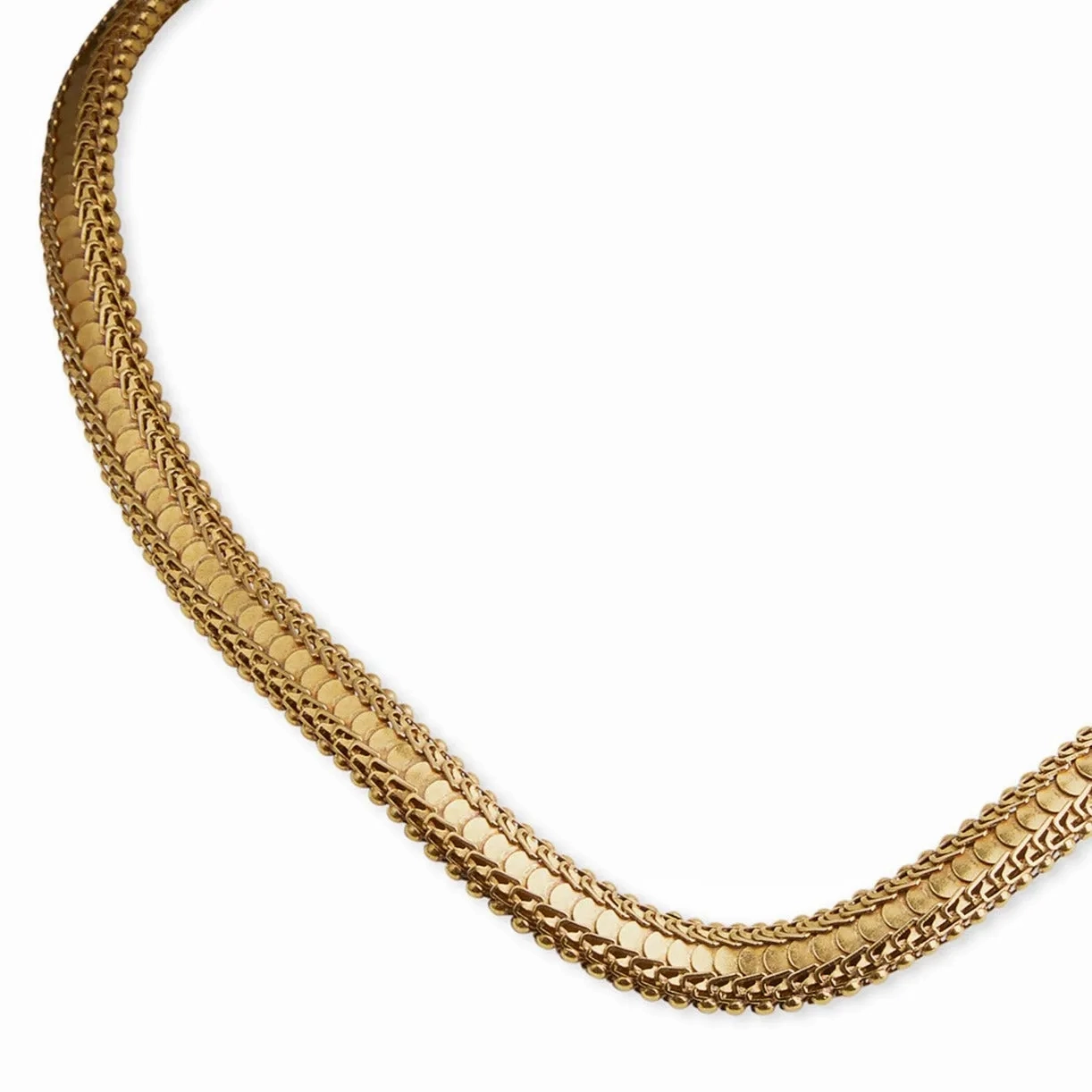 &quot;Knitted&quot; Victorian 18K Gold Chain Necklace