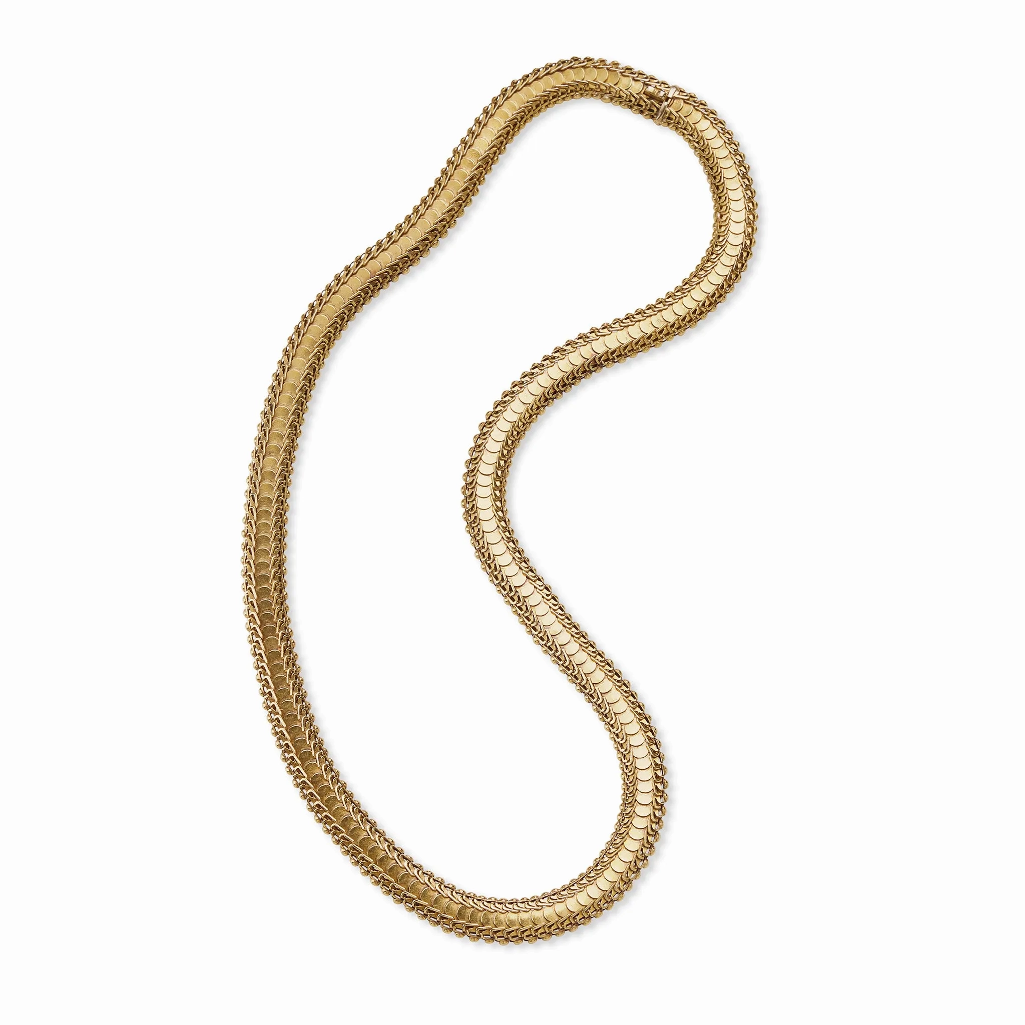 &quot;Knitted&quot; Victorian 18K Gold Chain Necklace