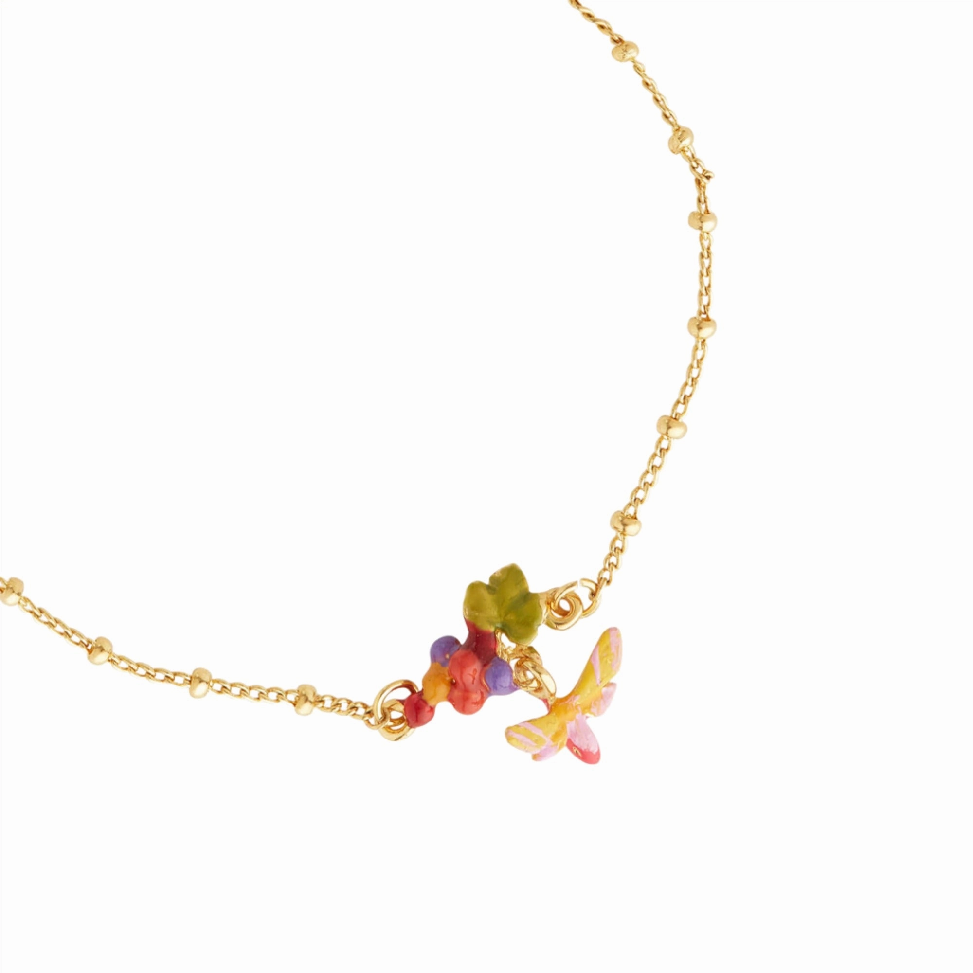 ?Les Nereides Grapes, Vine Leaf And Butterfly Fine Bracelet