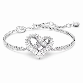 "Swarovski Matrix bracelet Heart, White, Rhodium plated" fashion-jewelry  