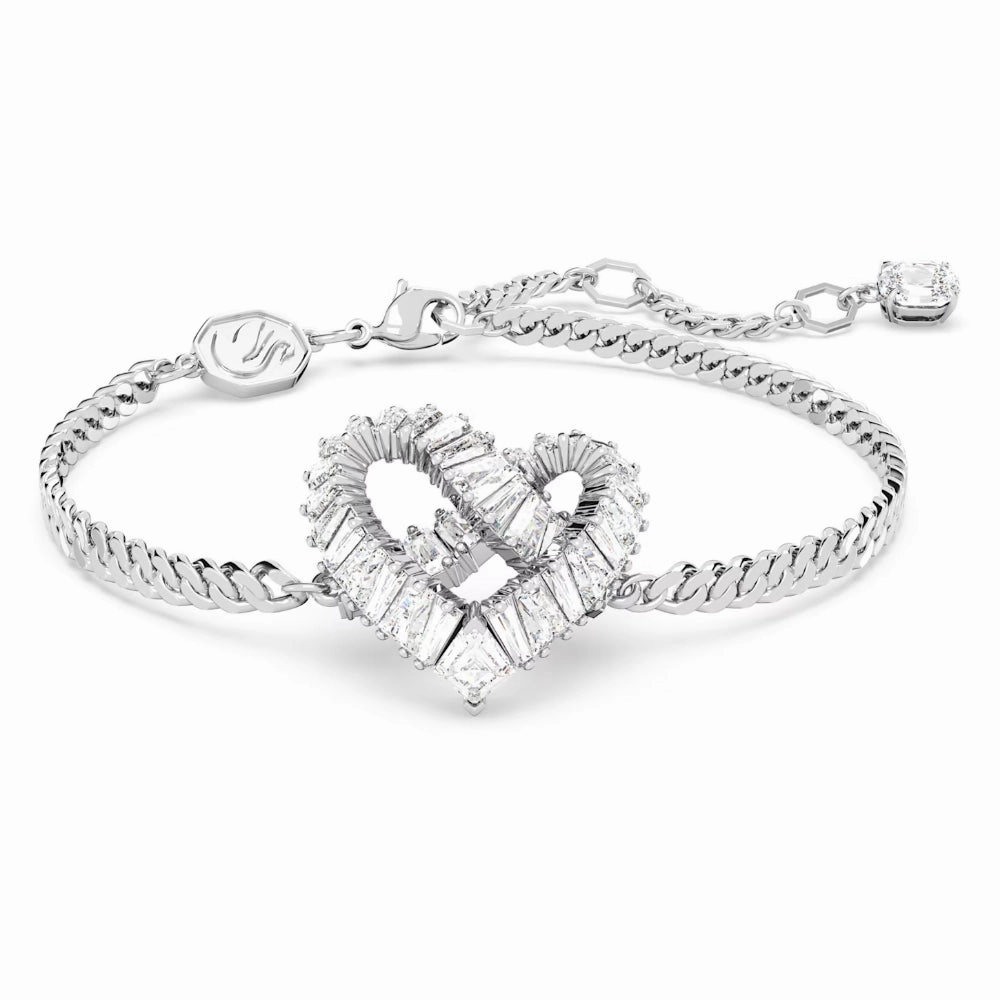 "Swarovski Matrix bracelet Heart, White, Rhodium plated" fashion-jewelry  