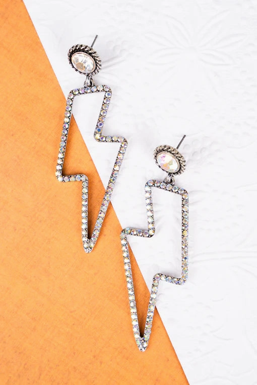About To Bolt Crystal Earrings texture-rose-gold  