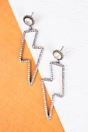 About To Bolt Crystal Earrings texture-rose-gold  