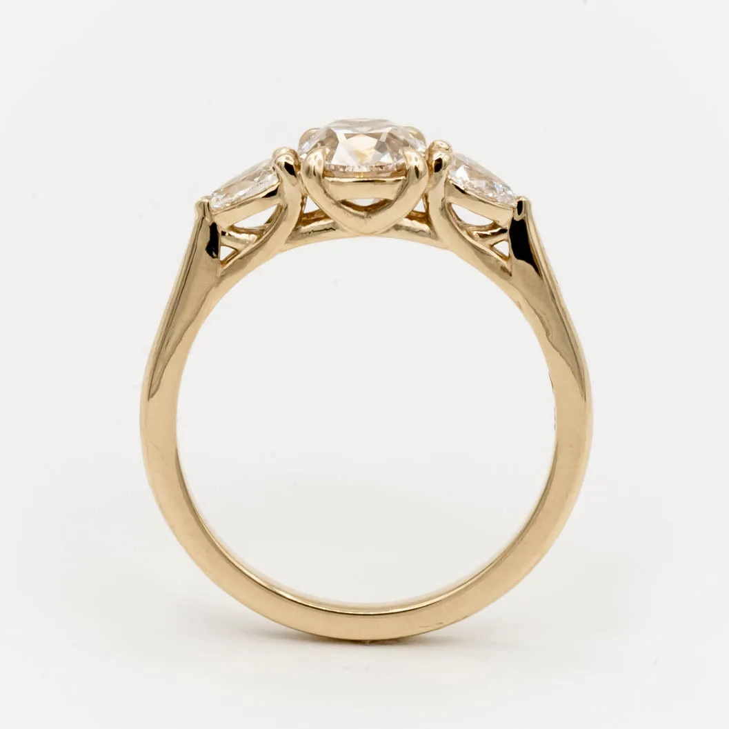 Acacia Antique Diamond Ring | .96ct Antique Old Mine Cut Diamond | 14k Yellow Gold