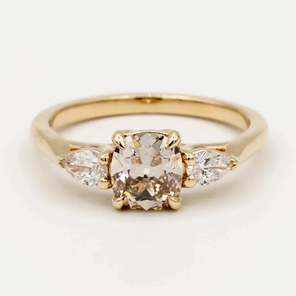 Acacia Antique Diamond Ring | .96ct Antique Old Mine Cut Diamond | 14k Yellow Gold