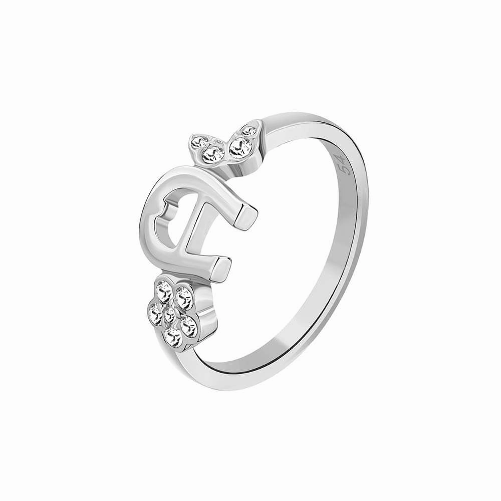 Aigner Ladies Viola Silver Ring with Crystals Size 52