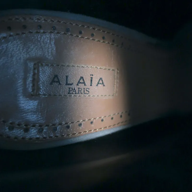 Alaia Plateau-Wanderstiefel Braun Wildleder Größe 38 Schnürbare Knöchelstiefel
