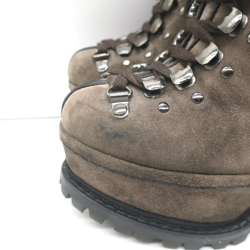 Alaia Plateau-Wanderstiefel Braun Wildleder Größe 38 Schnürbare Knöchelstiefel