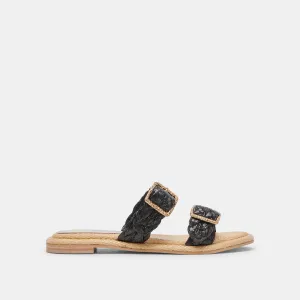 ALAINA SANDALEN ONYX RAFFIA