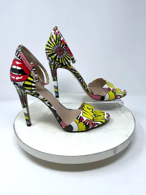 Aldo Größe 10 (41) Weiße Mehrfarbige Pop-Art High-Heel-Sandalen