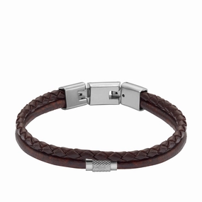All Stacked Up Brown Leather Multi-Strand Bracelet fashion-jewelry  