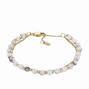 All Stacked Up Howlite Chain Beaded Bracelet fashion-jewelry  