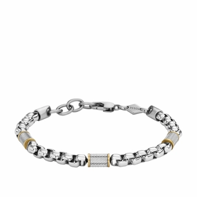 All Stacked Up Two-Tone Stainless Steel Chain Bracelet fashion-jewelry  