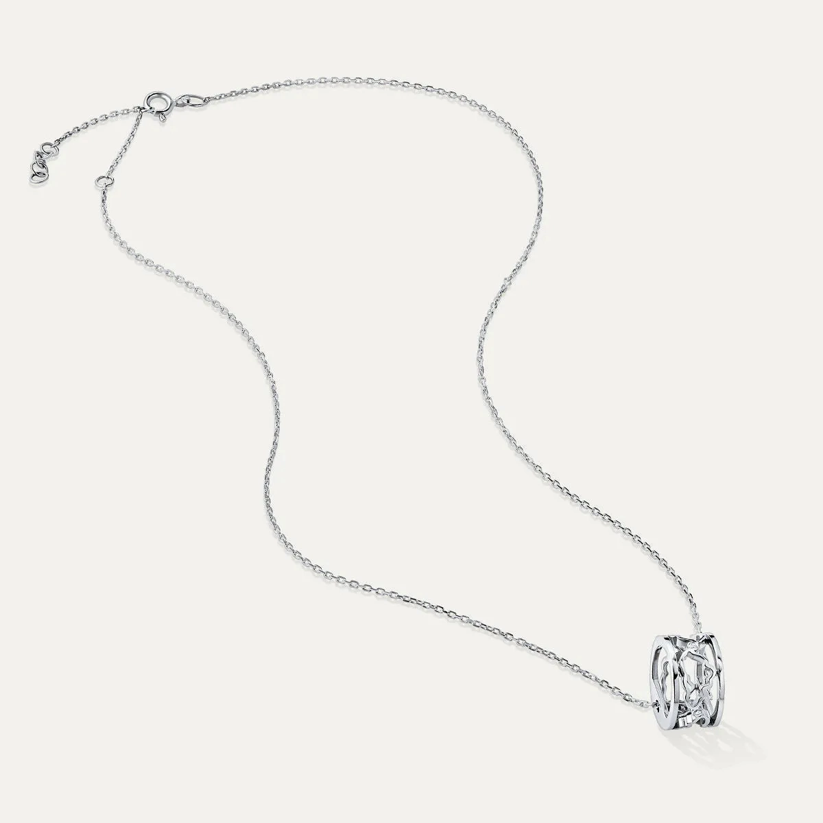 Allusia Love Band 18K Whitegold Necklace w. Diamonds