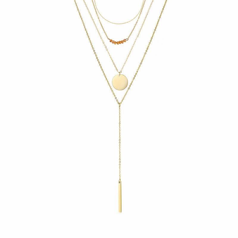 Amazon Jewelry Overlay Geometric Long Collar Chain