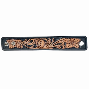 American Darling Hand Tooled Leather Bracelet texture-rose-gold  