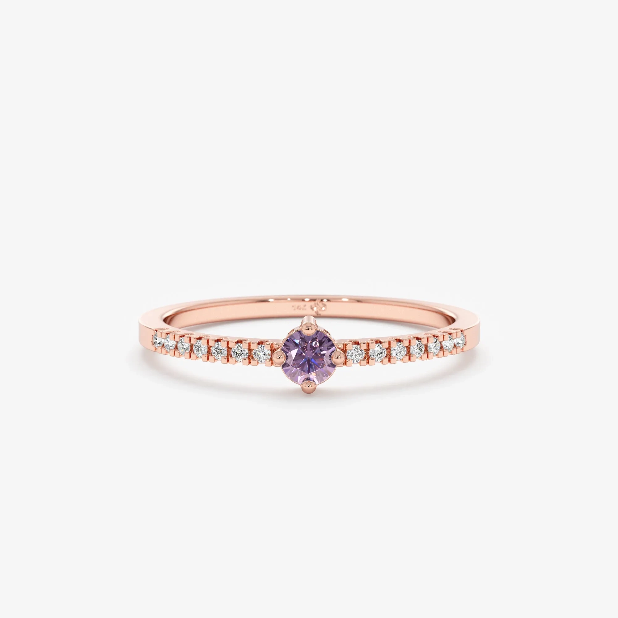 Amethyst and Diamond Engagement Ring, Angela