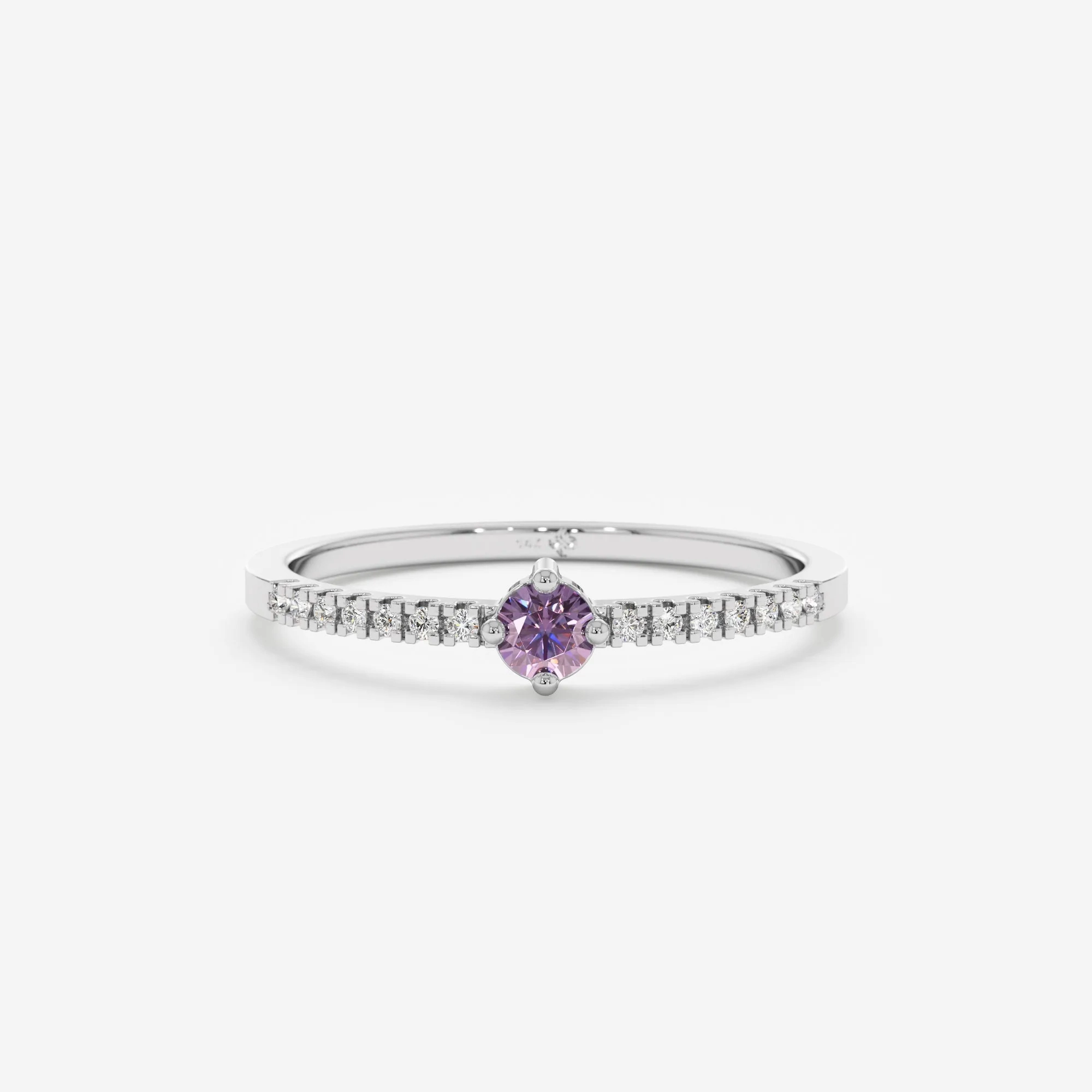 Amethyst and Diamond Engagement Ring, Angela
