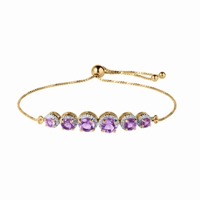 Amethyst Halo Bracelet hand-chain-bracelet  